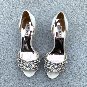 Worn once jewel embellished bridal heels